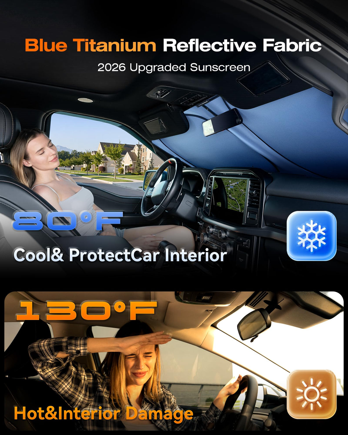 AUTOWOEL reflective titanium surface close-up showing heat-reflective texture and glare reduction