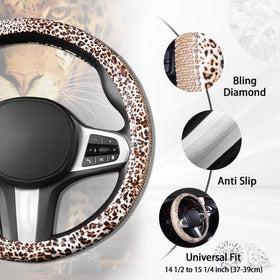 AUTOYOUTH steering wheel cover installed in car showing secure fit and stylish look benefit