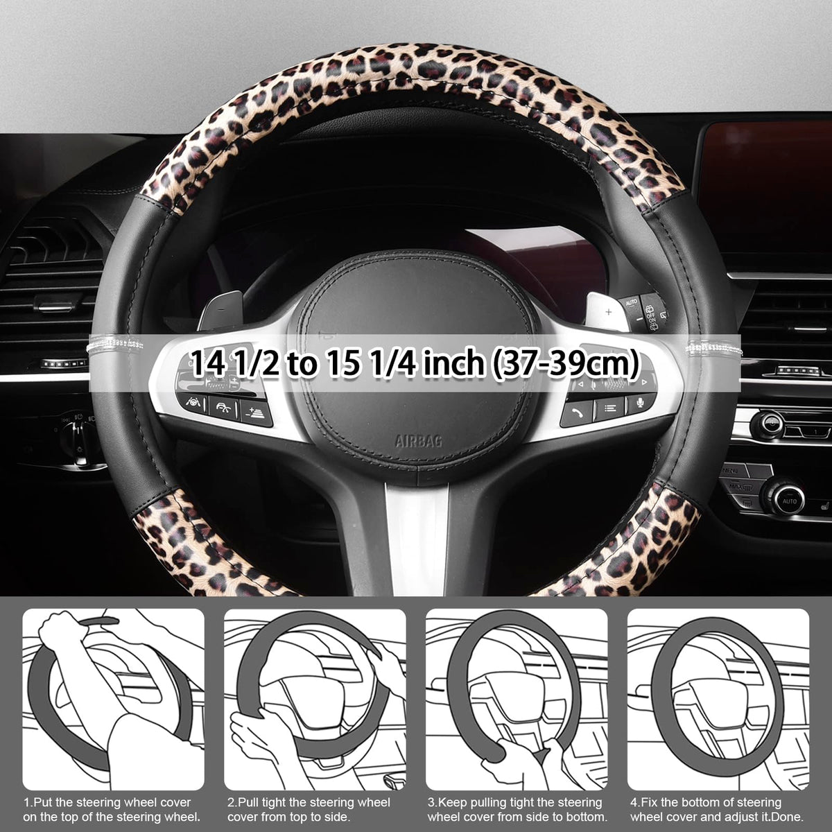 AUTOYOUTH hand showing scale to confirm 14.5–15 inch fit