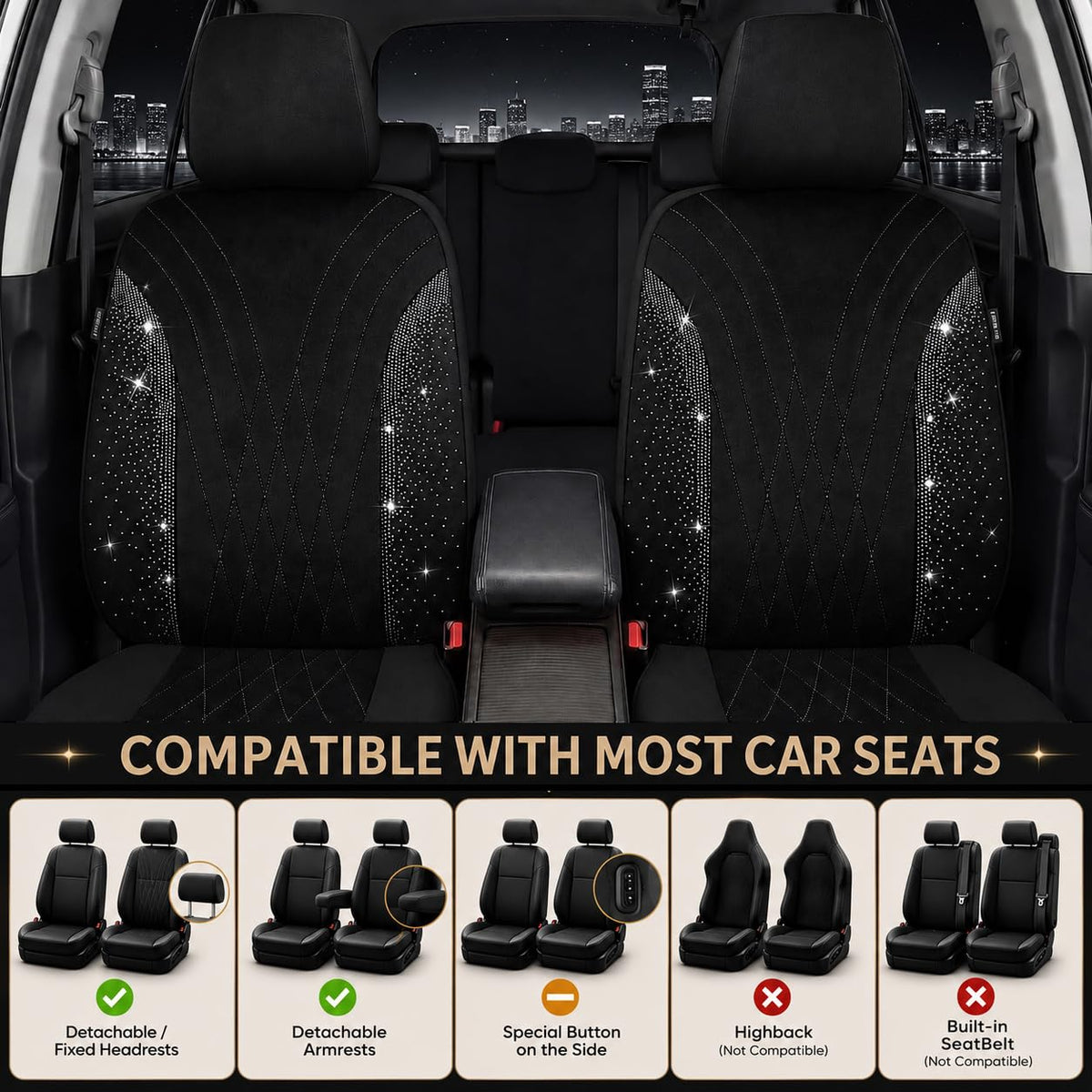 AUTOYOUTH removable headrest cover removed for easy cleaning convenience