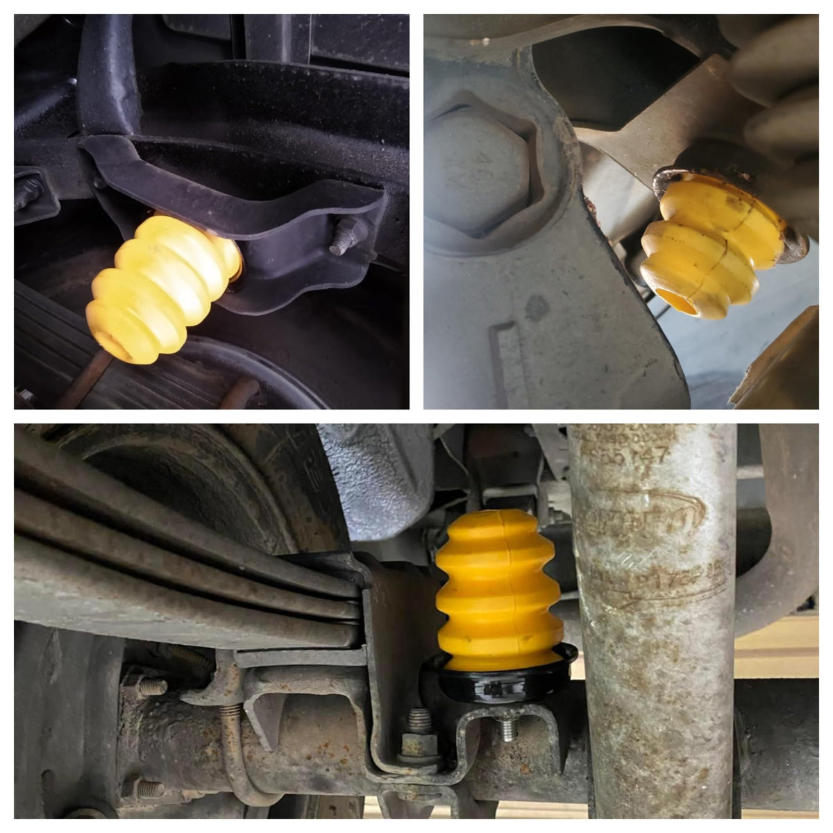 Autycle control arm bumper close-up showing material texture and improved cushioning benefit