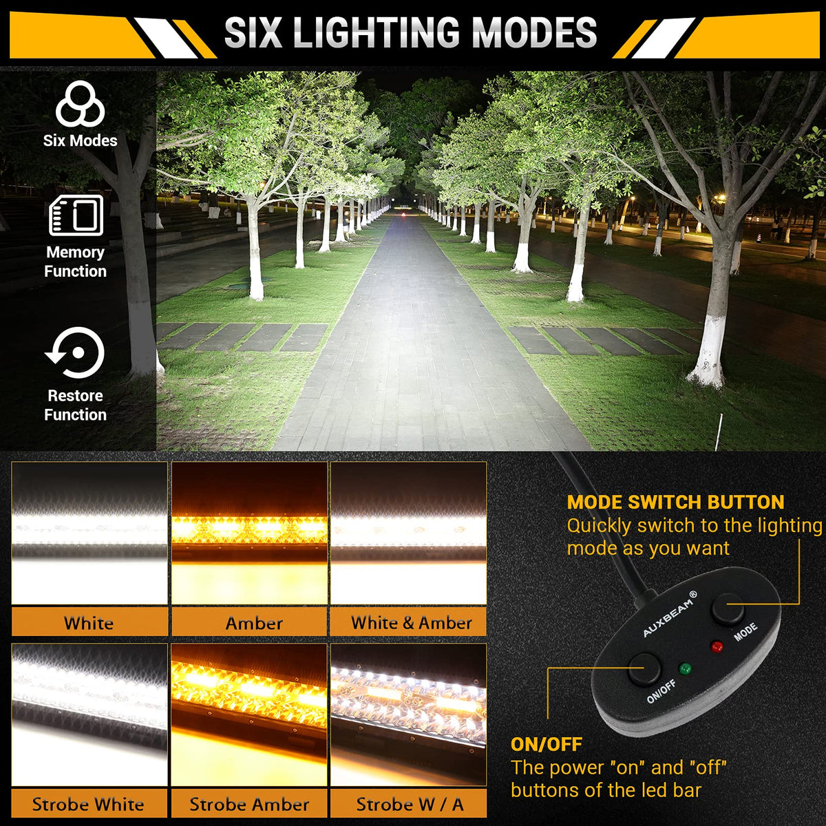 Auxbeam 7-inch pod side profile highlighting compact durable housing and mount