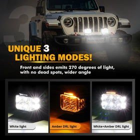 Auxbeam amber DRL lit on housing improving foggy-weather visibility and style