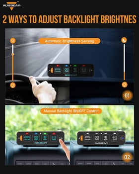 Auxbeam mounted in vehicle dashboard demonstrating compact fit and space-saving benefit
