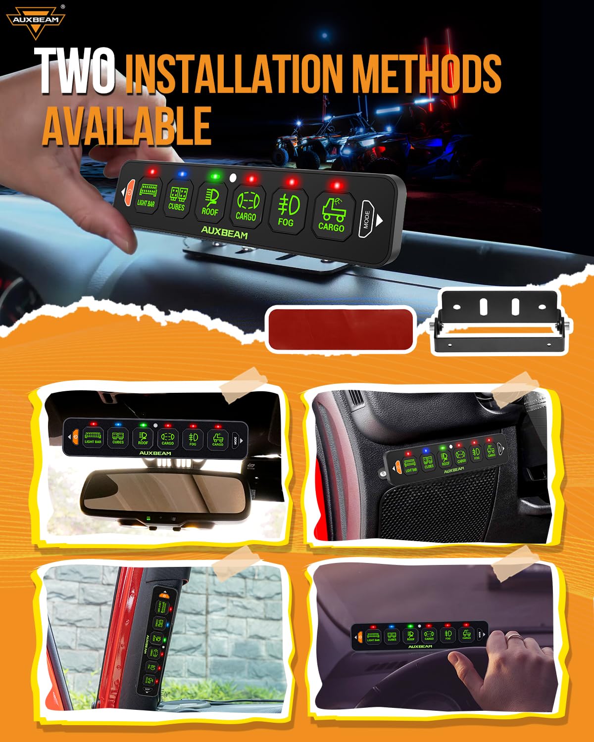 Auxbeam AS-R60 control box with wiring showing solid-state relays and safety protection