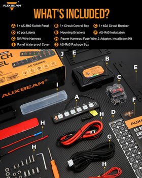 Auxbeam AS-R60 installed inside vehicle cab controlling lights, enhances in-vehicle control