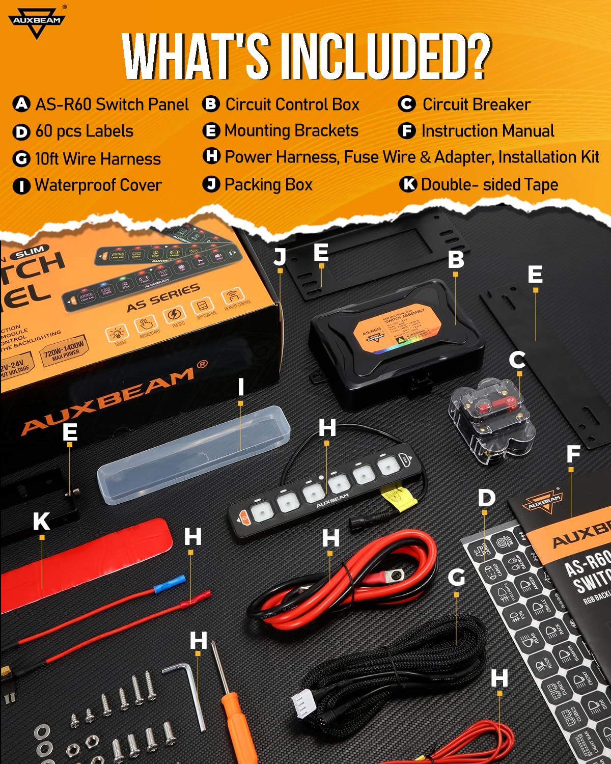 Auxbeam AS-R60 size and scale next to a phone showing slim profile for space-saving fit