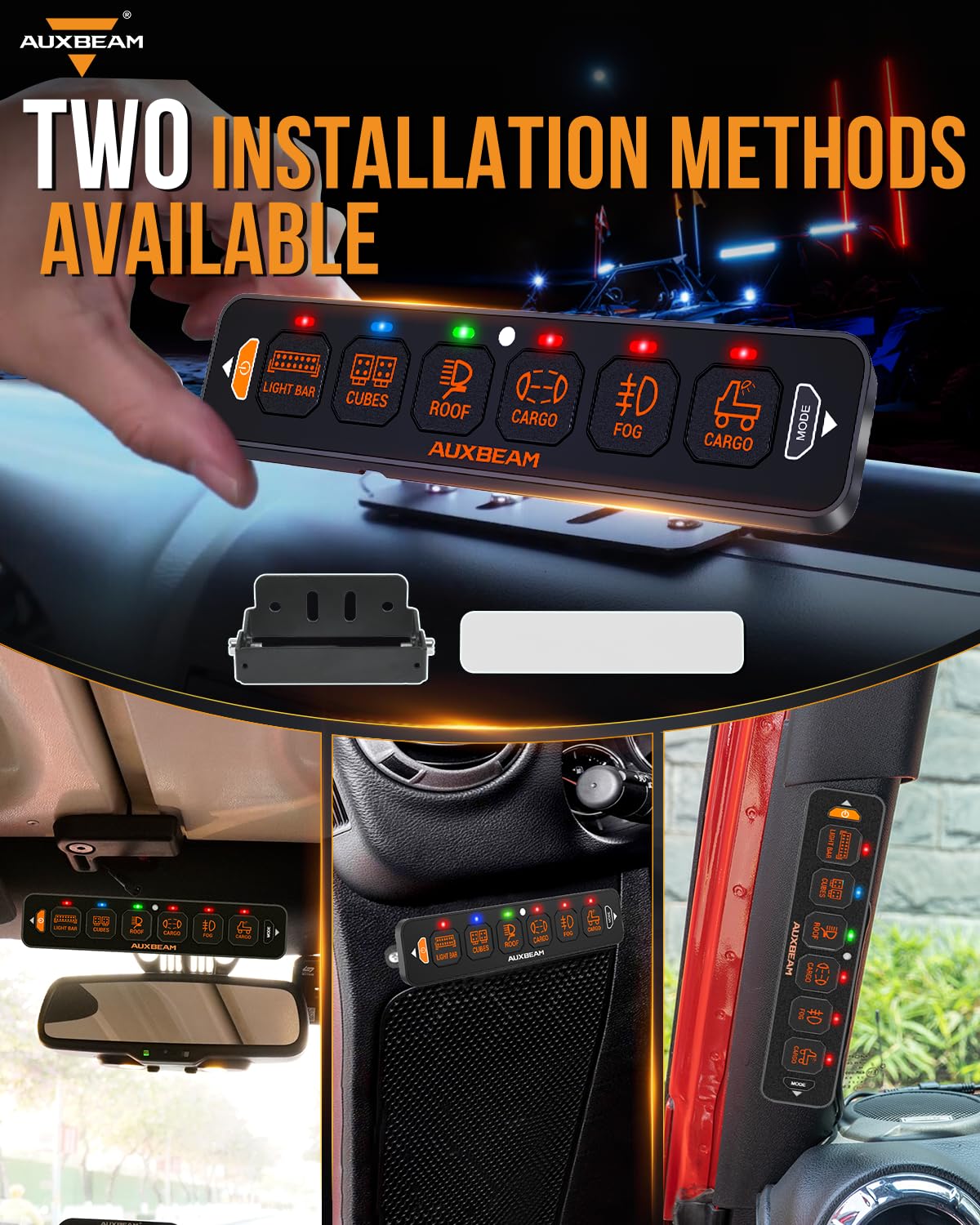 Auxbeam AS-R60 wiring harness and accessory kit, simplifies professional installation