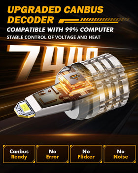 Auxbeam aluminum heat sink detail on 7440 bulb for improved cooling