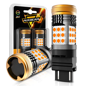Auxbeam B21 front packaging showing bulb pair and benefits
