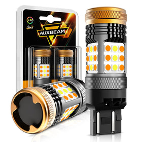 Auxbeam B21 front packaging showing bulbs and benefits