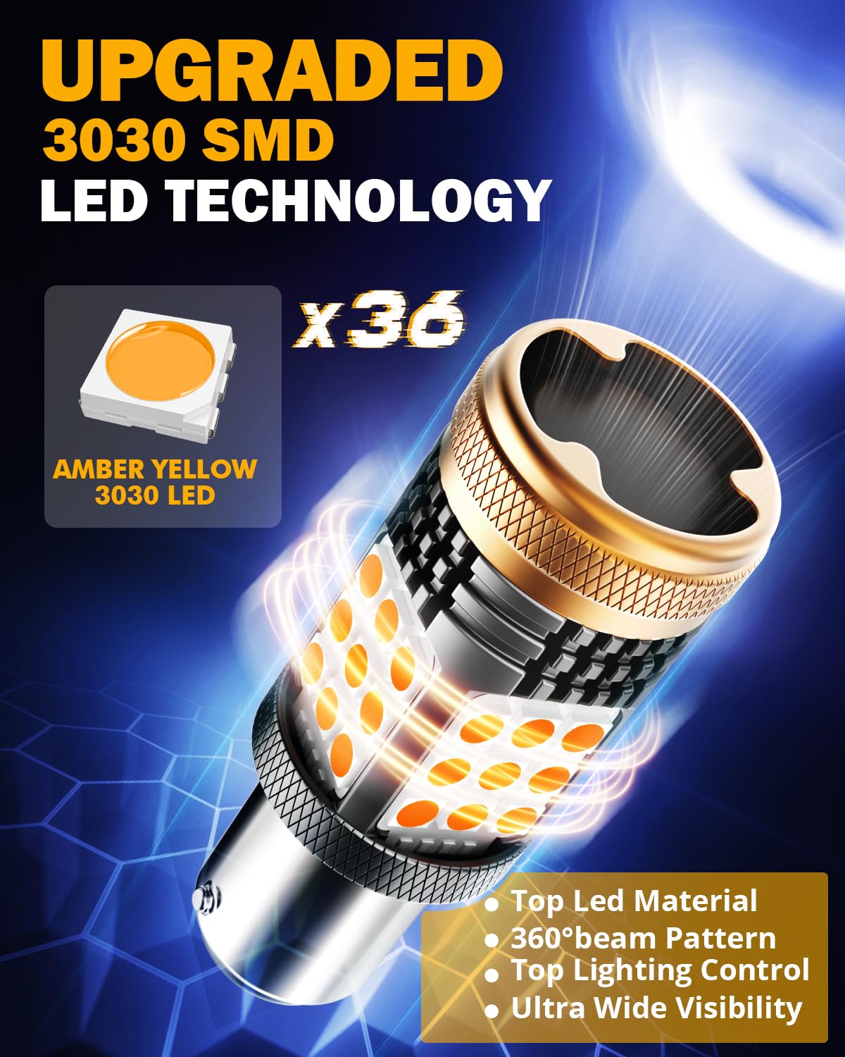 Auxbeam B21 label and socket compatibility showing fit for 1156 BA15S P21W sockets
