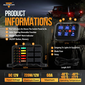 Auxbeam BC60 relay control box with terminals organized for safer wiring