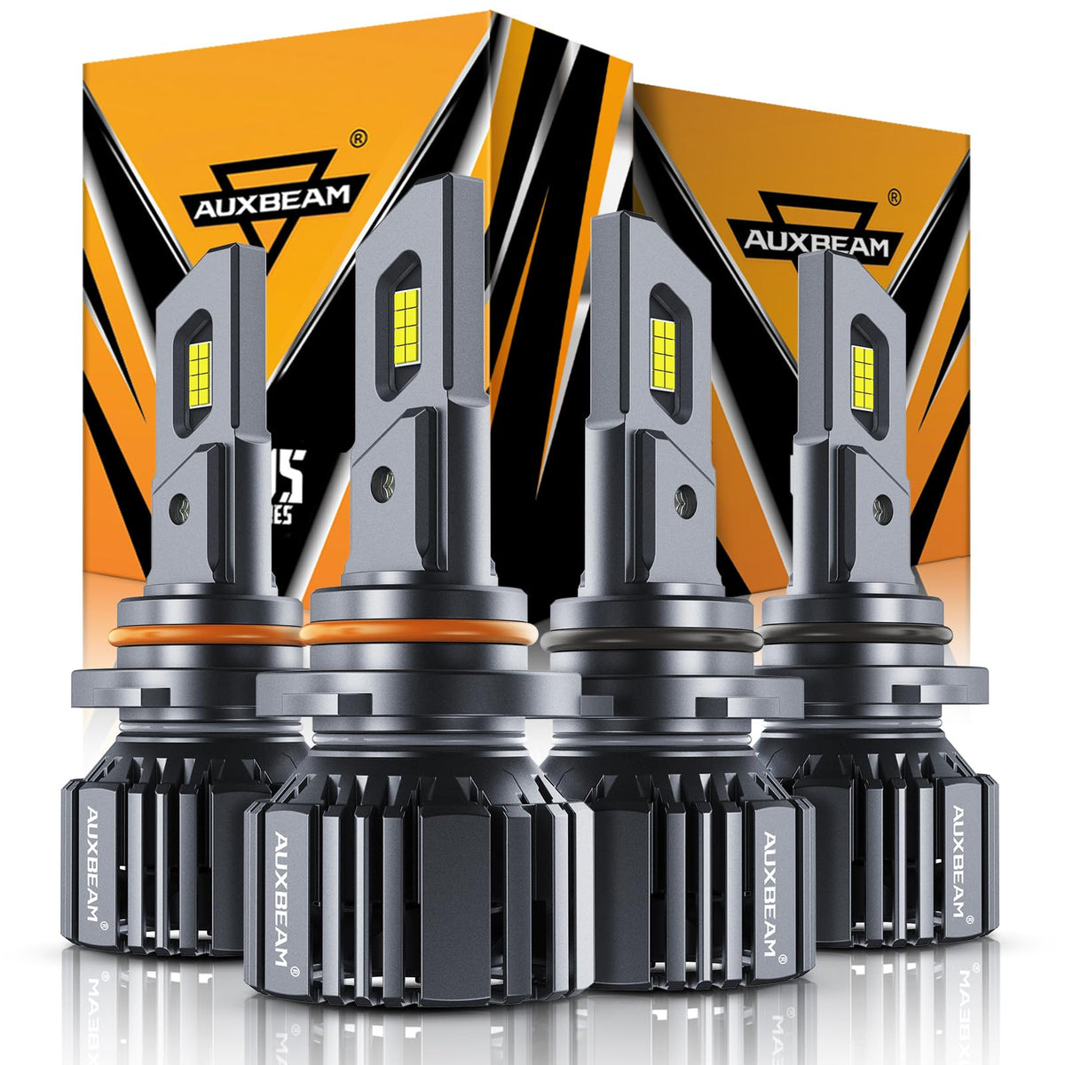Auxbeam F15 front packaging showing bulbs and benefits for quick identification
