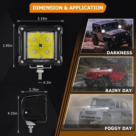Auxbeam FA Series mounted on jeep showing road visibility and offroad utility