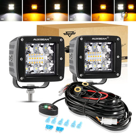 Auxbeam front-facing pod cube shows compact durable design and bright output
