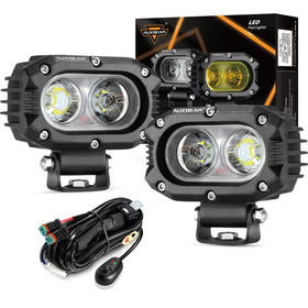 Auxbeam front view of R4 4-inch pod showing compact square housing and easy mount