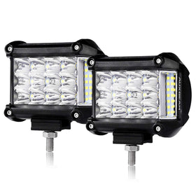 Auxbeam front view of 4-inch pod showing compact design and bright beam