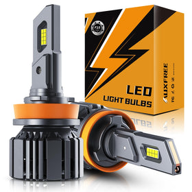 Auxbeam front view of F15 H11 fog light showing compact housing and bright output advantage