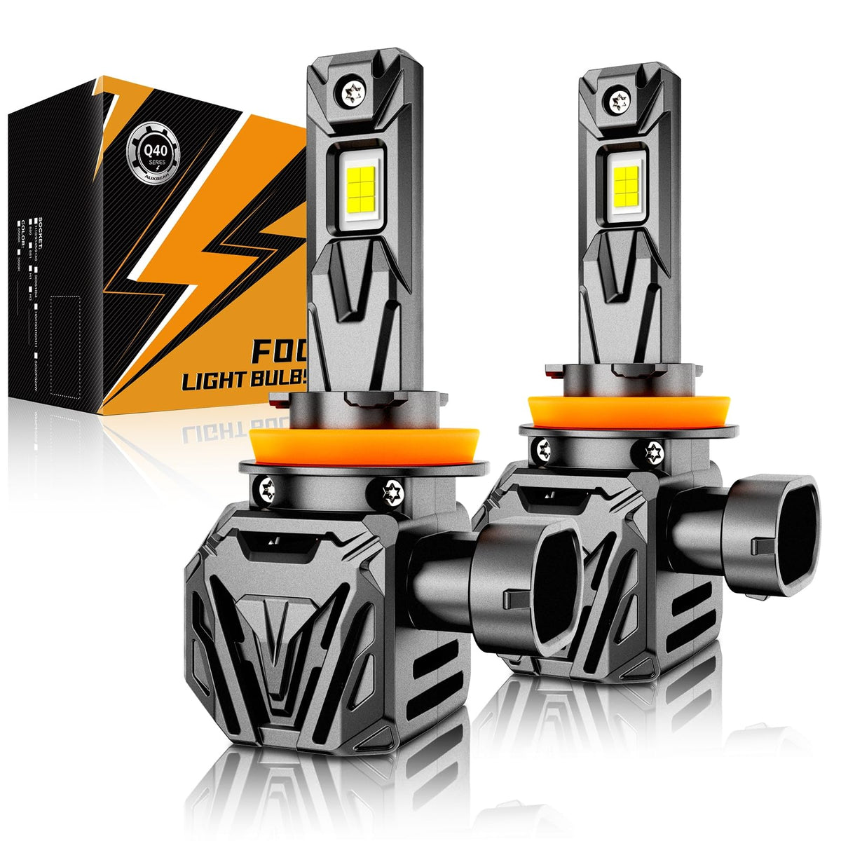 Auxbeam front view packaging showing product and benefits
