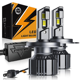 Auxbeam front-facing H4 F15 fog light showing compact design and bright output