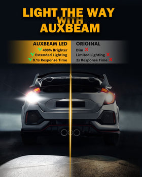 Auxbeam installed in vehicle reverse lamp improving rear visibility
