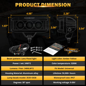 Auxbeam installed on an ATV showing practical off-road use and enhanced trail visibility