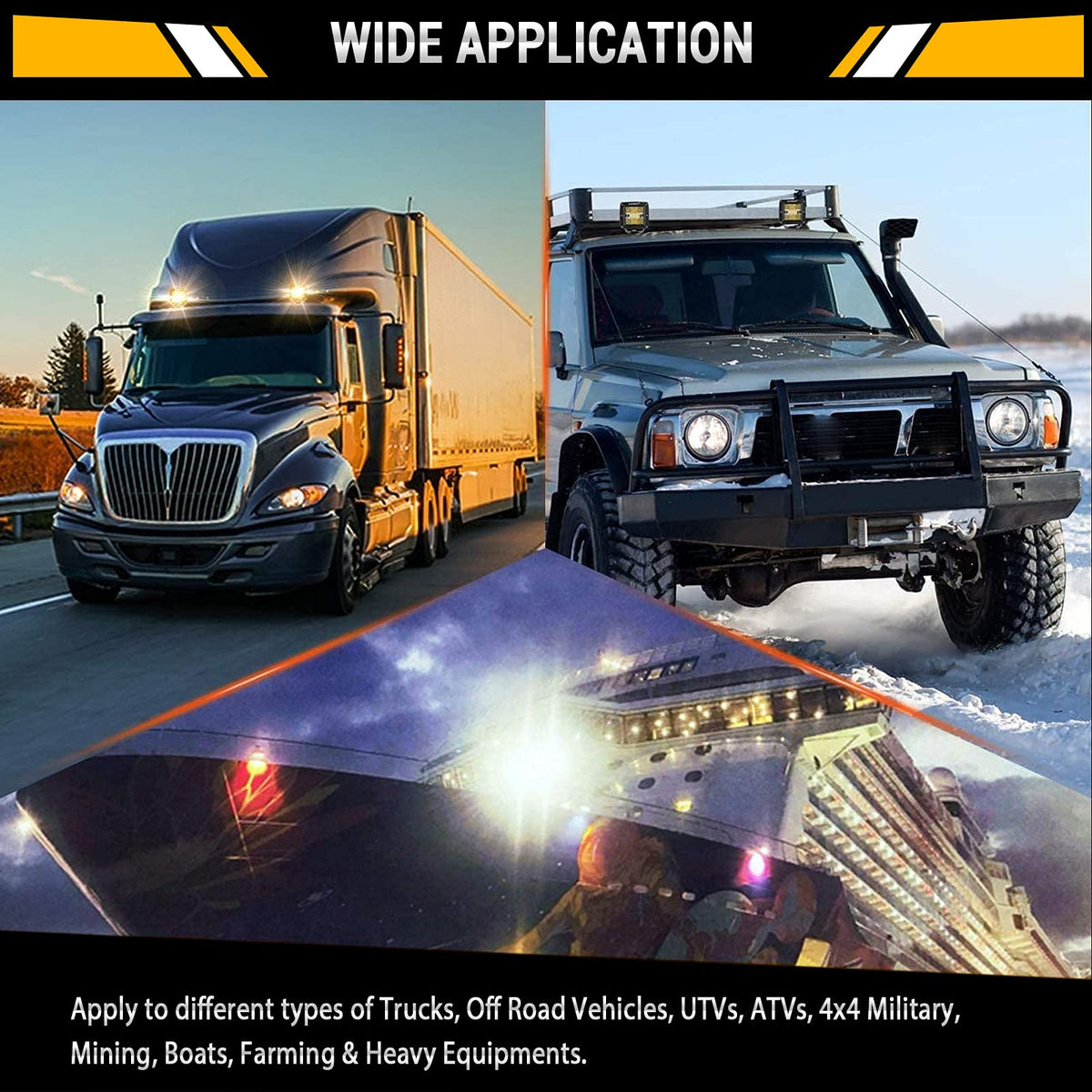 Auxbeam nighttime beam pattern on road displays balanced flood and spot illumination