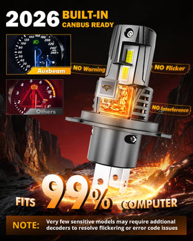 Auxbeam Q40 packaging and warranty card demonstrating included two-year support