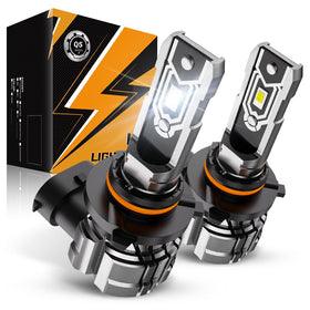 Auxbeam Q5 front view showing compact housing and bright lens for improved visibility