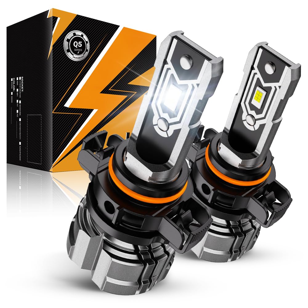 Auxbeam Q5 front view showing fog light face and focused beam benefit