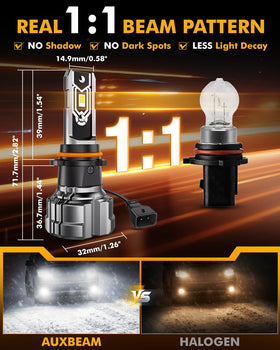 Auxbeam Q5 installed in fog illustrating enhanced low-visibility performance
