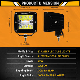 Auxbeam side profile fin heatsink highlights efficient cooling for longer life