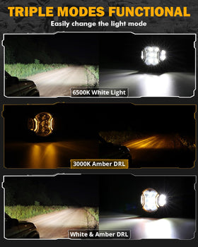 Auxbeam side LEDs visible showing 270-degree coverage for wider peripheral visibility