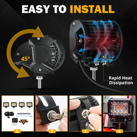 Auxbeam wiring harness and hardware kit laid out, simplifies installation benefit