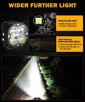 Auxbeam installed on vehicle bumper demonstrating rugged mounting and road visibility