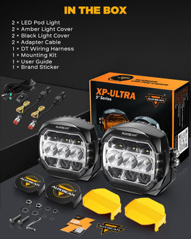 Auxbeam wiring harness and mounting kit included for simple installation