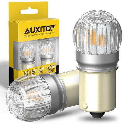 AUXITO 1157 amber front packaging showing product and benefits