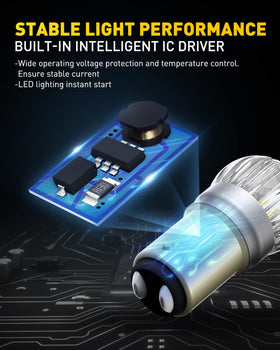 AUXITO installed in a vehicle reverse light showing improved visibility at night
