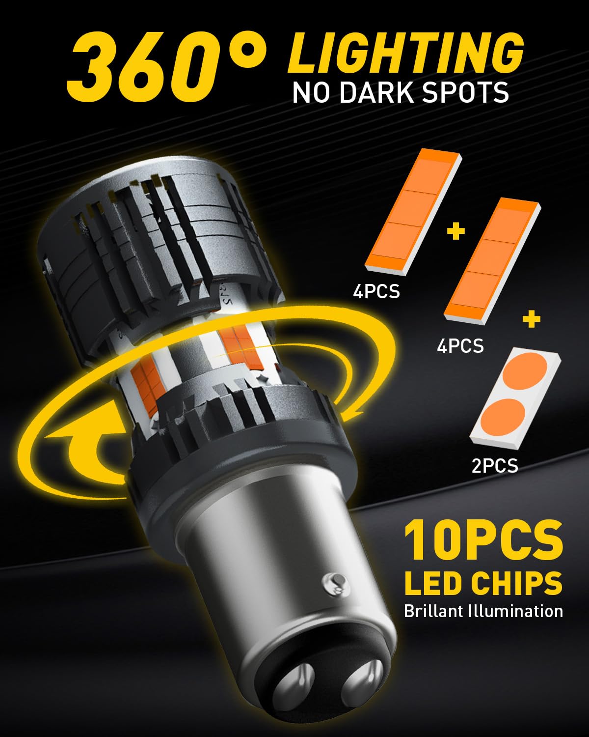 AUXITO next to halogen bulb showing compact size and modern LED performance
