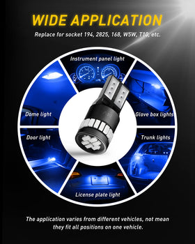 AUXITO 194 fitted in dome light displaying wide 360-degree interior coverage
