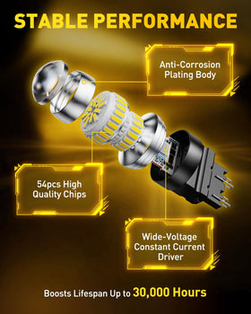 AUXITO 3157 beam illuminating driveway for clearer nighttime reversing