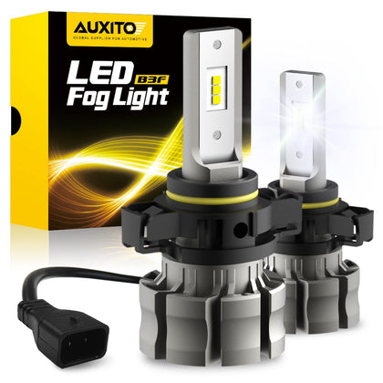AUXITO 5202 front view of bulb and packaging showing plug-and-play benefit