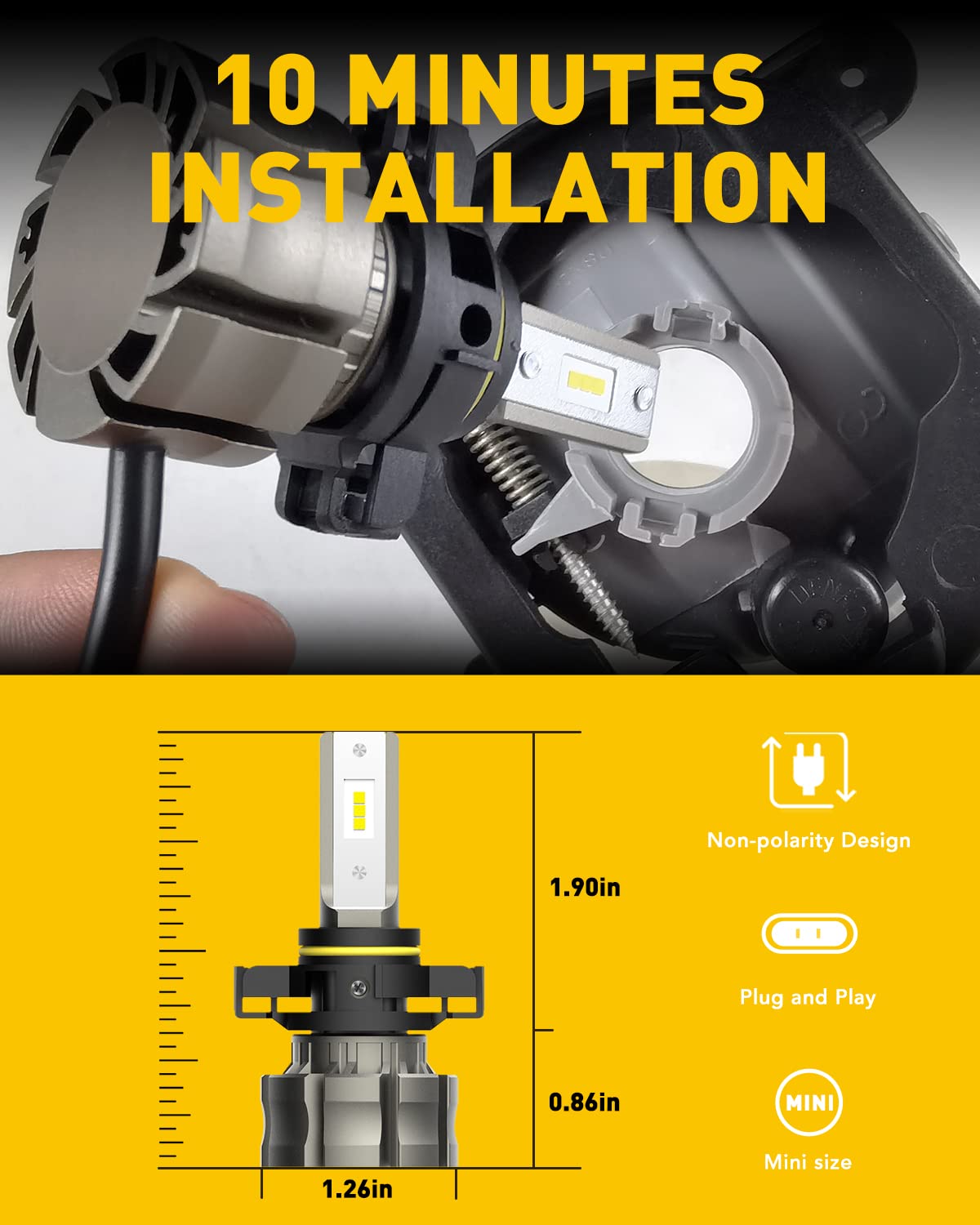 AUXITO 5202 night road beam pattern showing wider clearer visibility