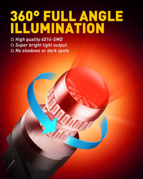 AUXITO next to standard 7440 halogen to show size and compatibility comparison