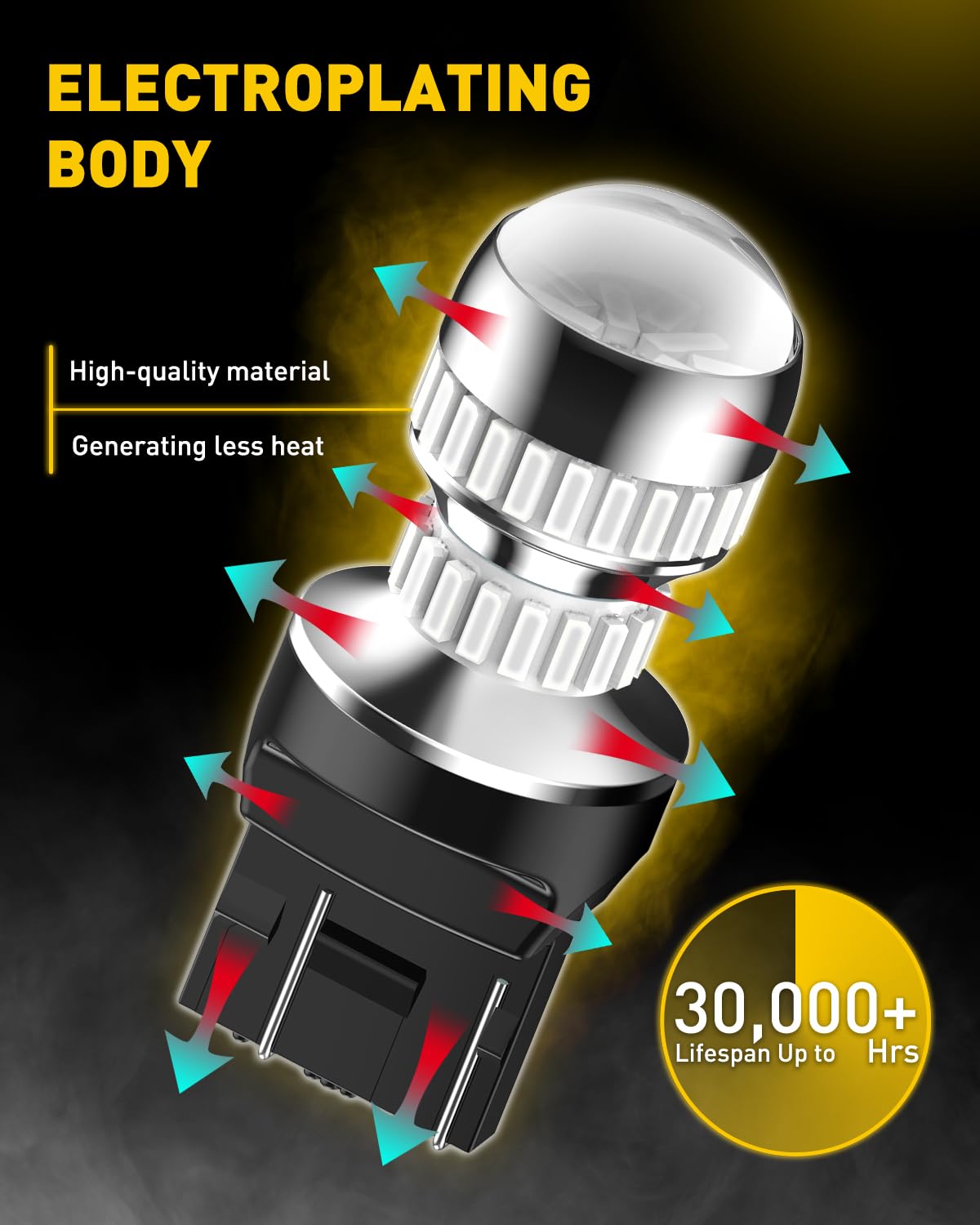 AUXITO side profile showing halogen-style shape for OEM housings and compact fit