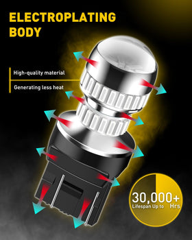 AUXITO side profile showing halogen-style shape for OEM housings and compact fit