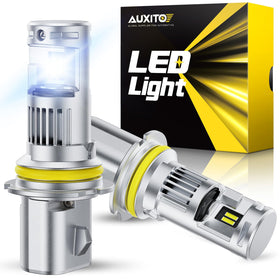 AUXITO 9004 front view pack showing bulbs and compact drivers for quick install