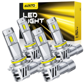 AUXITO front view of 9005 9006 bulb pack showing product and benefits