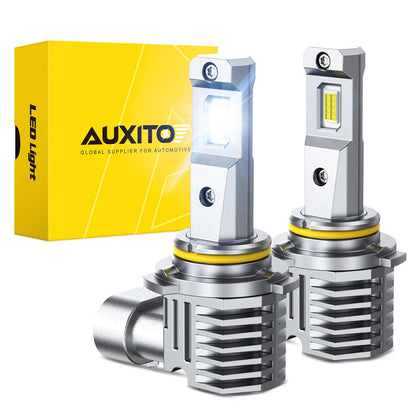 AUXITO 9005 front packaging showing product and quick install benefit